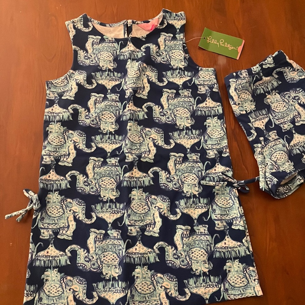 Lilly Pulitzer Girls 2 PC set/M Sz 6-7 Elephants